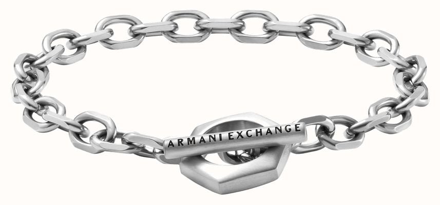 Armani Exchange Men's Stainless Steel Hexagonal Clasp Bracelet AXG0103040