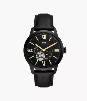 Fossil Townsman 44 mm Automatic Black Leather ME3290