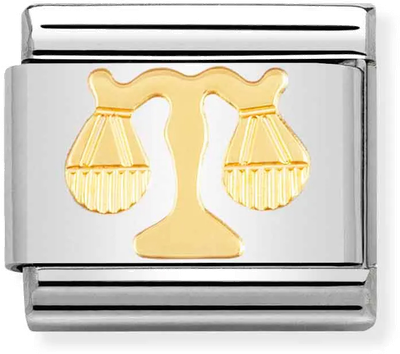 Nomination Classic Libra 18ct Gold & Steel Charm 030104/07