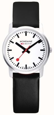 Mondaine Men's Simply Elegant Black Leather Watch 41mm Case A638.30350.11SBO