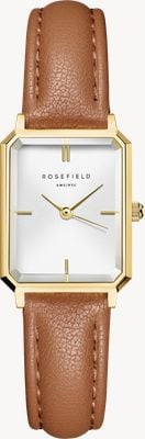 Rosefield Octagon XS (19.5mm) White Dial / Camel Brown Leather Strap OWBLG-O85