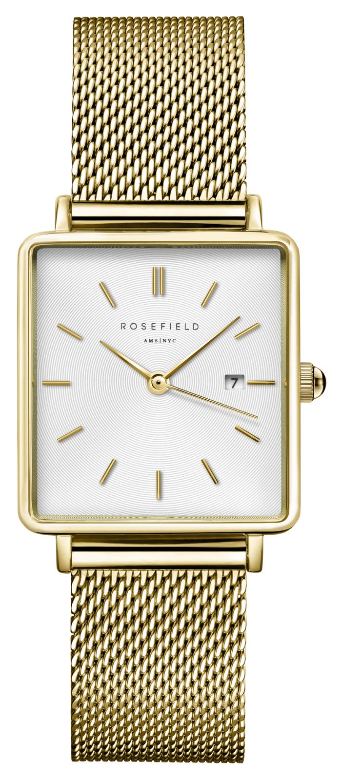 Rosefield QWSG-Q03 Boxy (26mm) White Dial / Gold-Plated Watch