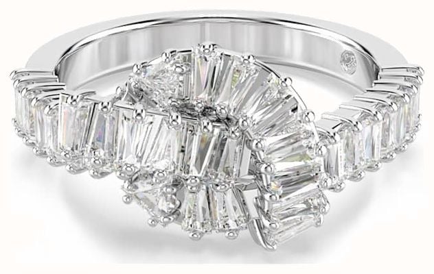Swarovski Matrix Ring Baguette Cut, Knot, White, Rhodium Plated 52 5727119