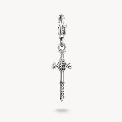Thomas Sabo Silver Charm Pendant Sword Zirconia True Romance Original 2231-643-11