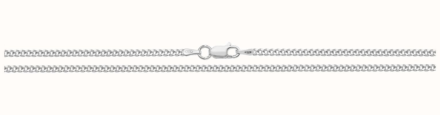 James Moore TH Unisex Silver Fine Curb Chain 18" G1060/18