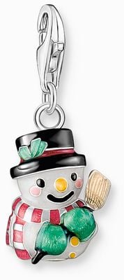 Thomas Sabo Snowman Enamel Sterling Silver Charm Pendant 2195-007-7