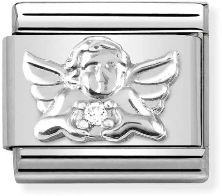 Nomination Classic Angel Sterling Silver & Steel Charm 330311/15