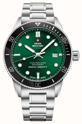 Swiss Military by Chrono Men's Dive (41.5mm) Green Dial / Stainless Steel Bracelet SM34088.03