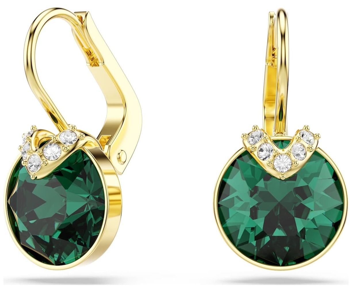 Swarovski 5735389 Bella V Drop Earrings, Round Cut, Green, Jewellery