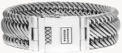 Buddha To Buddha 'Edwin' Sterling Silver Handmade Bracelet - 155 - (Size F) 001J011550102