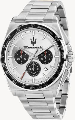 Maserati Velocità Quartz Chronograph (43mm) Silver Dial / Stainless Steel Bracelet R8873652006