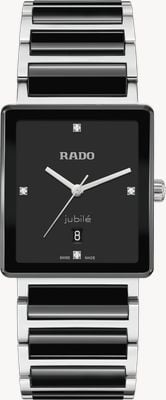 RADO Integral Diamonds Quartz (31.5mm) Black Lacquered Dial / Black High-Tech Ceramic & Steel Bracelet R20255712