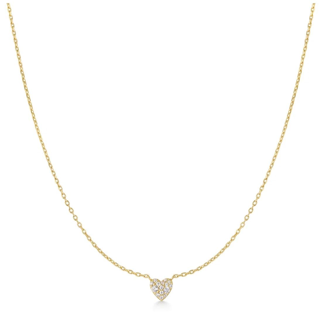 Ania Haie N074-01G Gold PavÃ© Heart Cubic Zirconia Necklace Jewellery