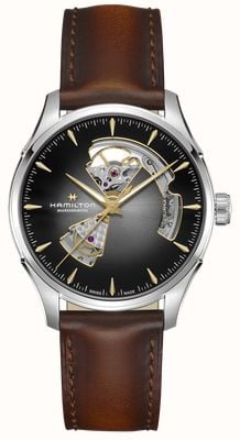 Hamilton Jazzmaster Open-Heart Automatic (40mm) Grey Gradient Dial / Brown Leather Strap H32675581
