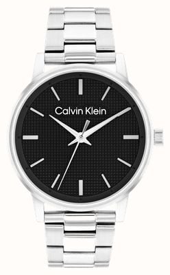 Calvin Klein CK Linked (41mm) Textured Black Dial / Stainless Steel Bracelet 25200500