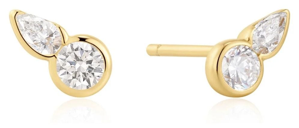 Ania Haie E076-01G Gold Bezel Round & Teardrop Stud Earrings Jewellery