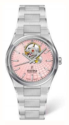 Festina Swiss Made Rivé Open Heart Automatic (35mm) Pink Dial / Stainless Steel Bracelet F20054/2