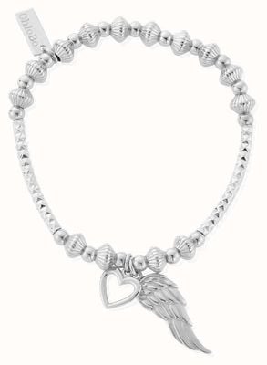 ChloBo Pattern Noodle Disc Heart And Angel Wing Bracelet SBHNCD007703