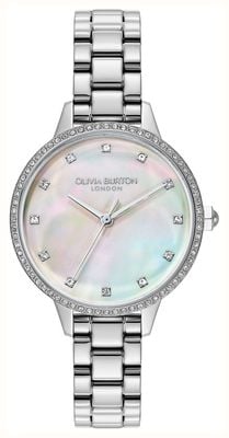 Olivia Burton Captivate Crystal Quartz (34mm) Mother-of-Pearl Dial / Stainless Steel Bracelet 24000346