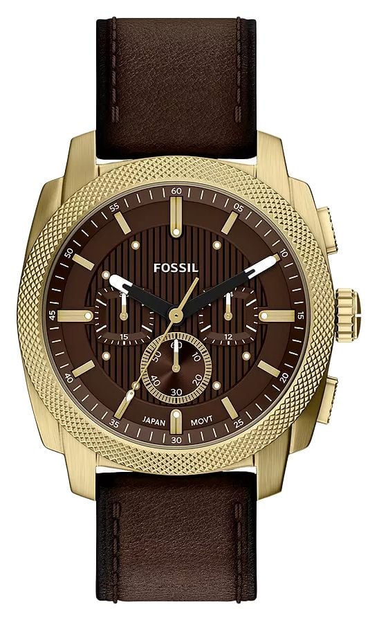 Fossil FS6188 Machine 44 mm Chronograph Brown Leather Watch