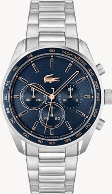 Lacoste Men's Boston (42mm) Dark Blue Dial / Stainless Steel Bracelet 2011380