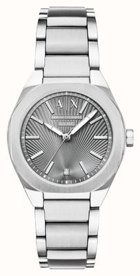Armani Exchange Three-Hand Quartz (36mm) Textured Silver Dial / Stainless Steel Bracelet AX6030