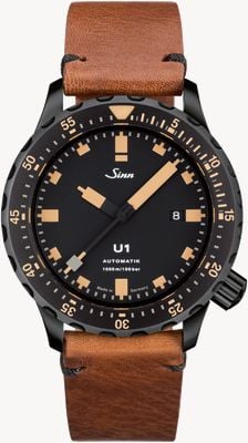 Sinn U1 S E U-Boat Steel Vintage Brown Leather V-Stitch 1010.023