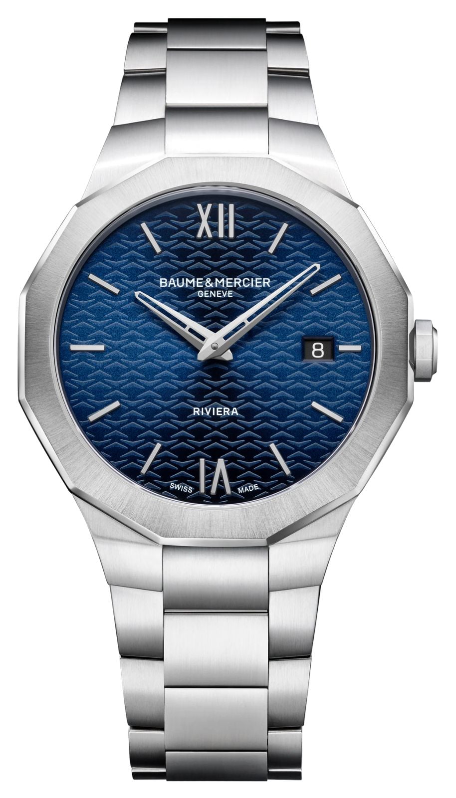 Baume & Mercier 10844 Riviera Quartz (39mm) Blue Sun-Satin Watch