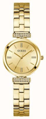 Guess Women's ARRAY (28mm) Champagne Dial / Gold-Tone Stainless Steel Bracelet GW0762L2