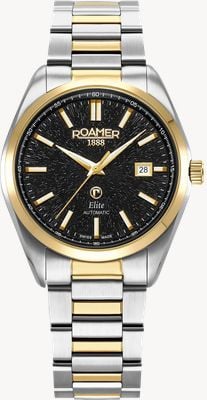 Roamer Elite Automatic (42mm) Black Dial / Two-Tone Stainless Steel Bracelet & Black Leather Strap 970983 47 85 20