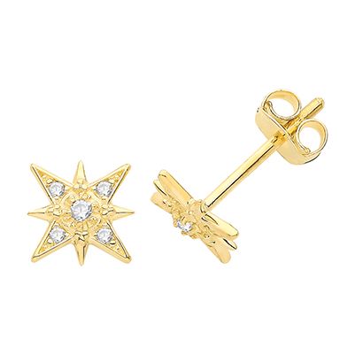 Treasure House ES1663 9ct Yellow Gold Cubic Zirconia Star Jewellery