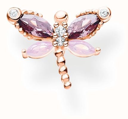 Thomas Sabo Rose Gold Plated Single Dragonfly Stud Earring H2188-321-7