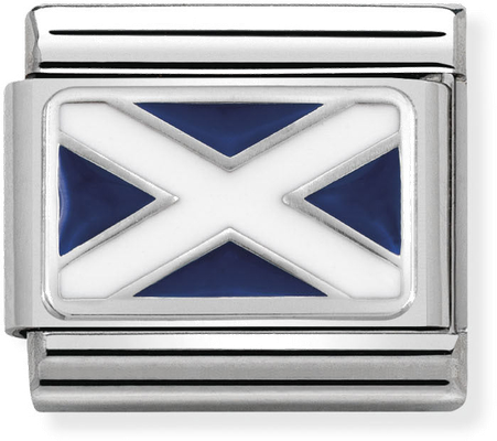 Nomination Classic Scotland Flag Enamel Sterling Silver & Steel Charm 330207/01