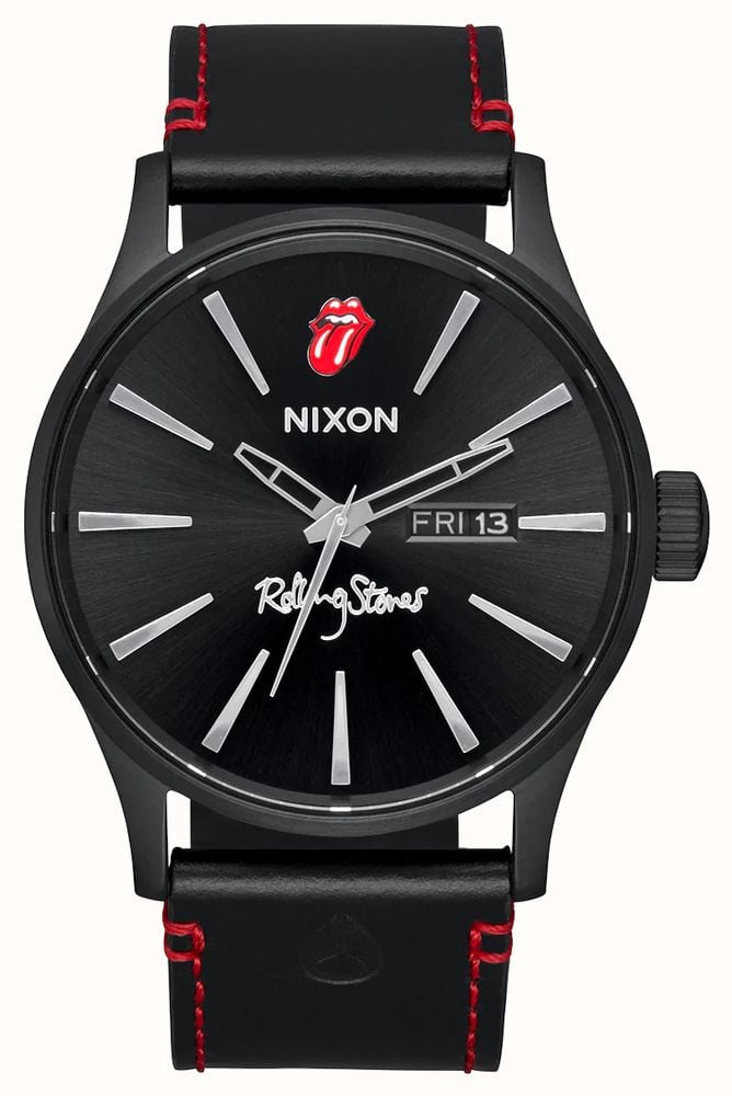 Nixon black leather watch best sale