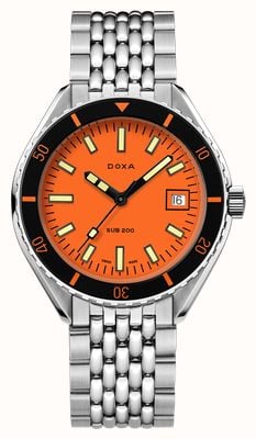DOXA SUB 200 Professional (42mm) Orange Iconic Dial / Stainless Steel Rice-Grain Bracelet 799.10.351.10