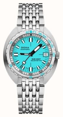 DOXA SUB 200T Aquamarine (39mm) Light Blue Iconic Dial / Stainless Steel Rice-Grain Bracelet Watch 804.10.241.10