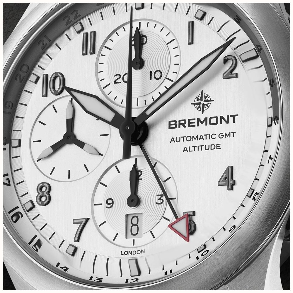 Bremont Altitude Chronograph GMT Automatic (42mm) Brushed Silver Galvanic Metal Dial / Stainless Steel Strap ALT42-CHR-G-SS-SI-B - alternate view 6