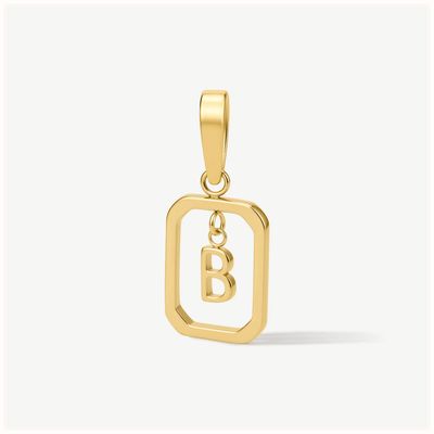 D.LOUISE Gold Tone Floating Initial Pendant - B CH-18-02