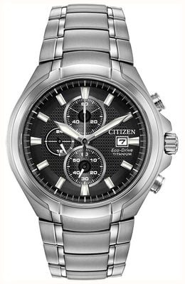 Citizen Eco-Drive Super Titanium™ Chronograph (43mm) Black Dial / Titanium Bracelet CA0700-86E
