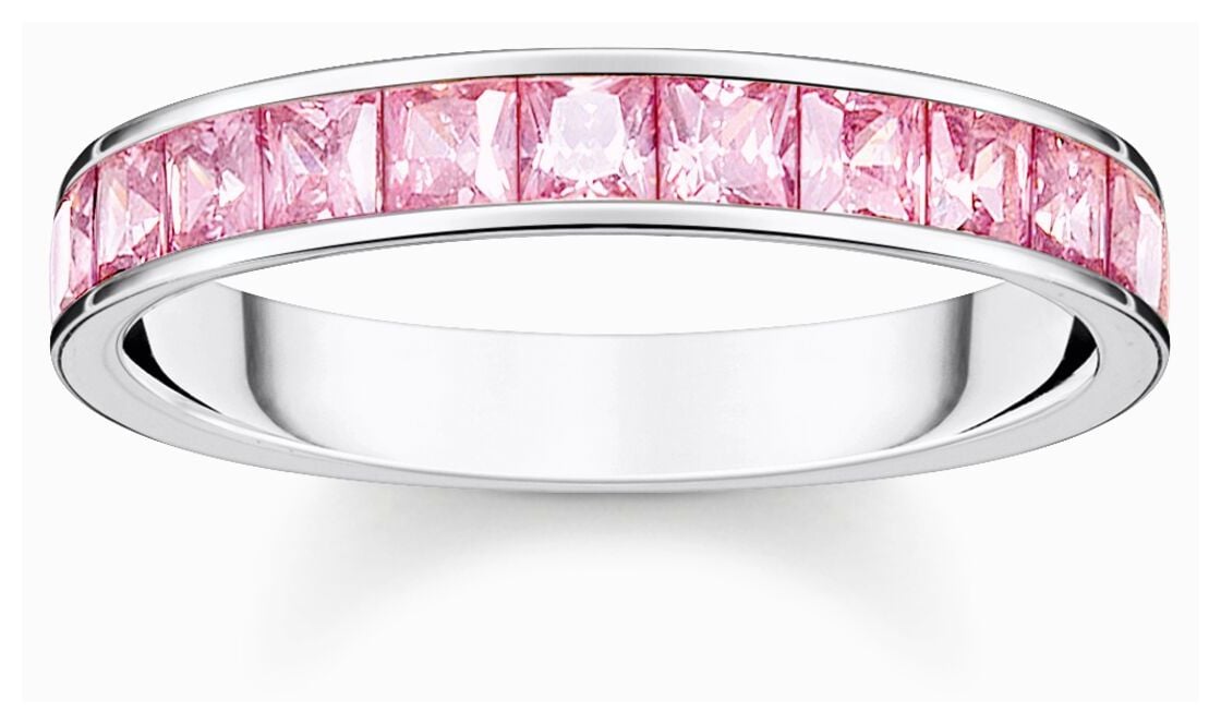 Thomas Sabo TR2358-051-9-54 Pink PavÃ© Ring | Sterling Jewellery