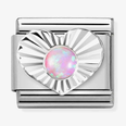 Nomination Classic Heart Pink Opal Sterling Silver Charm 330508/38