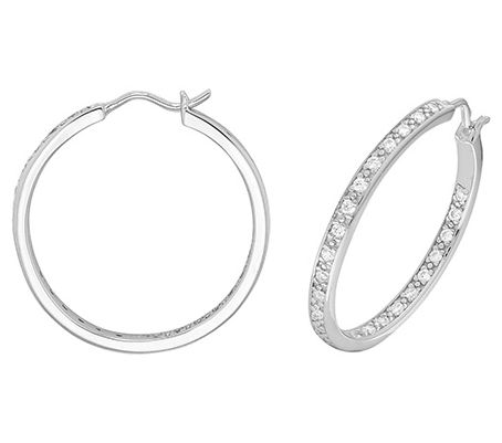 James Moore TH G51210 Silver Rhodium Plated Cubic Zirconia Jewellery