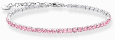 Thomas Sabo Women's Sterling Silver Pink Zirconia Tennis Bracelet 19cm A2167-051-9-L19V