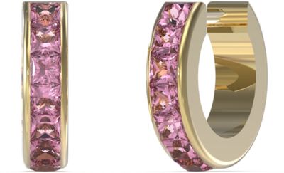 Guess "Huggie Me" Earrings Gold-Plated / Pink Crystal JUBE03134JWYGFCT/U