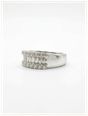 Perfection Diamond 0.76ct Baguette & Round Brilliant Natural Diamond 9ct White Gold Half Eternity Pavé Ring J11305 - alternate view 2