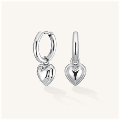 Rosefield Jewellery Hoop Earrings With Silver Heart Pendant Earring JEHPS-J986