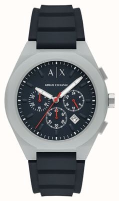 Armani Exchange Quartz Chronograph (44mm) Navy Blue Dial / Navy Blue Silicone Strap AX4172