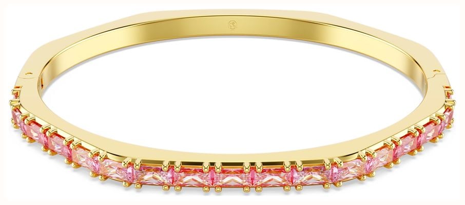 Swarovski Matrix Bangle Baguette Cut Octagon Shape Pink 18k Gold Finish 5705791