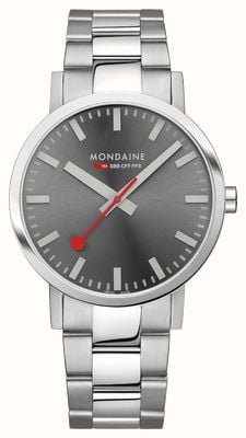 Mondaine Men's Classic (40mm) Grey Sunray Dial / Stainless Steel Bracelet A660.30360.81SBJ