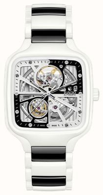 RADO True Square Automatic Open Heart Diamonds Limited Edition (38mm) White & Black High-Tech Ceramic R27073752